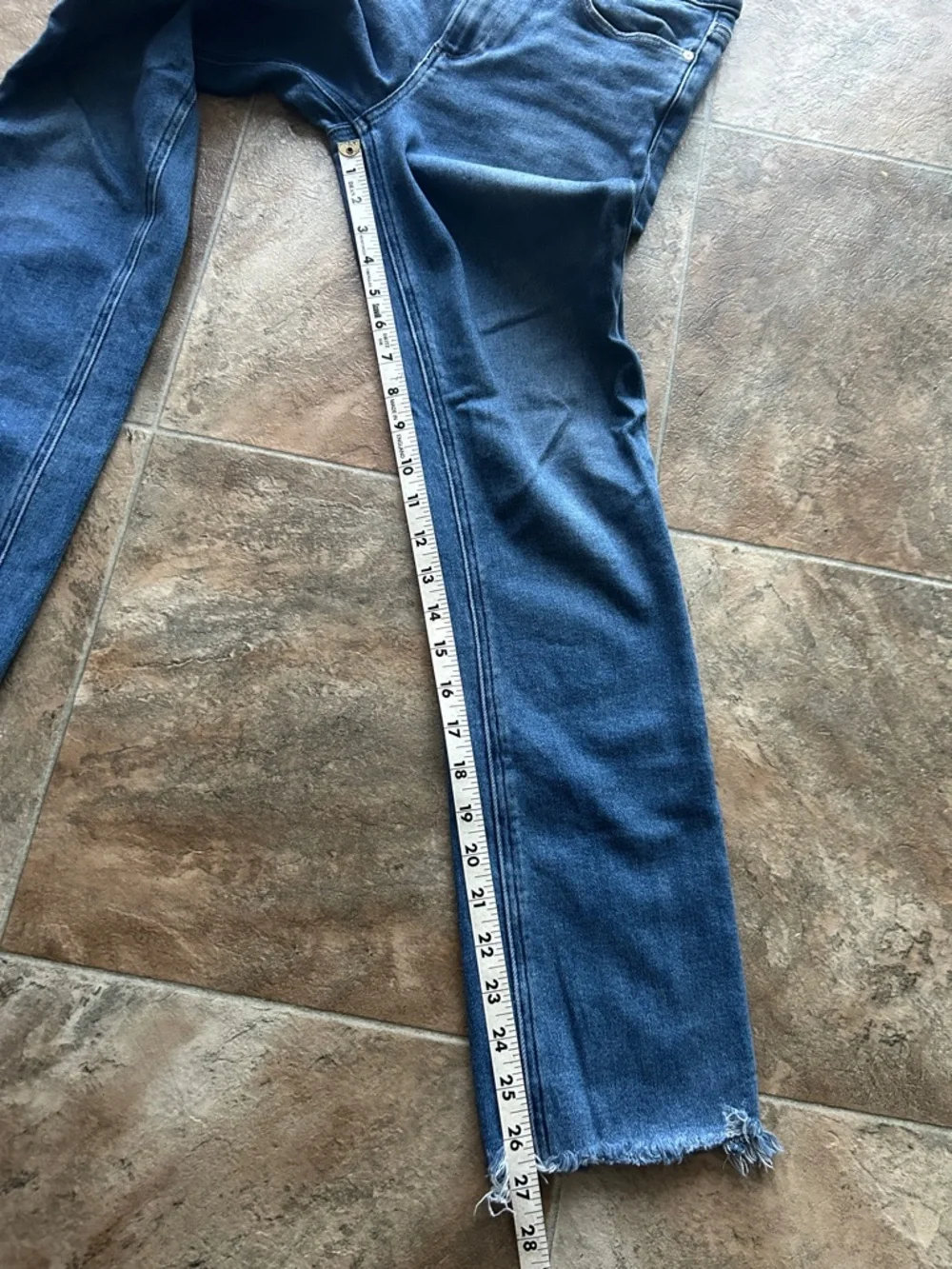 Paige Cindy straight leg jeans raw hem size 26